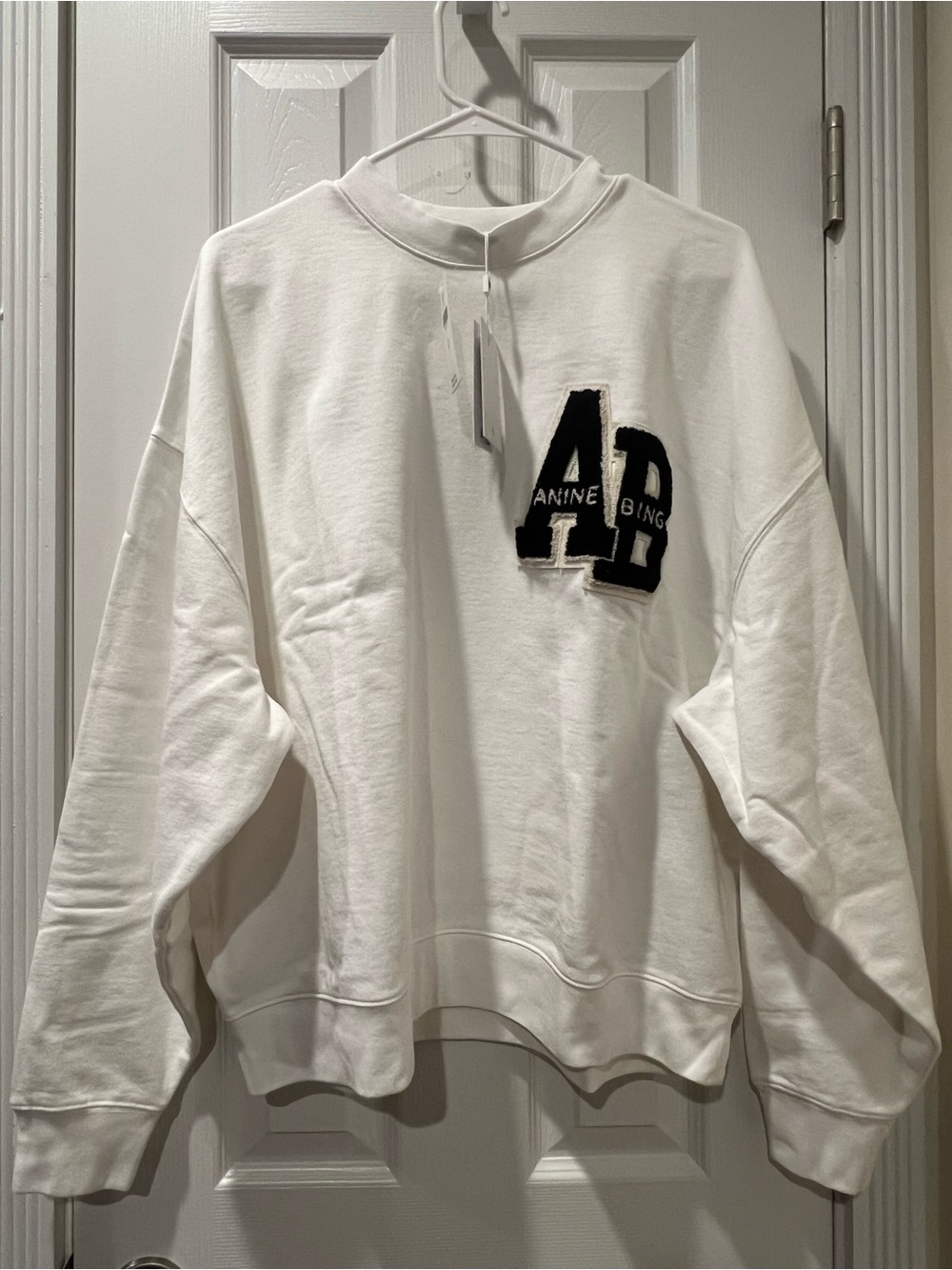 Anine Bing off white miles letterman sweatshirt - Picture 6 of 8